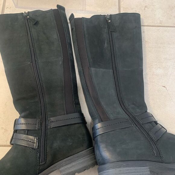 Earth | Sierra black leather knee high boots - Picture 10 of 12